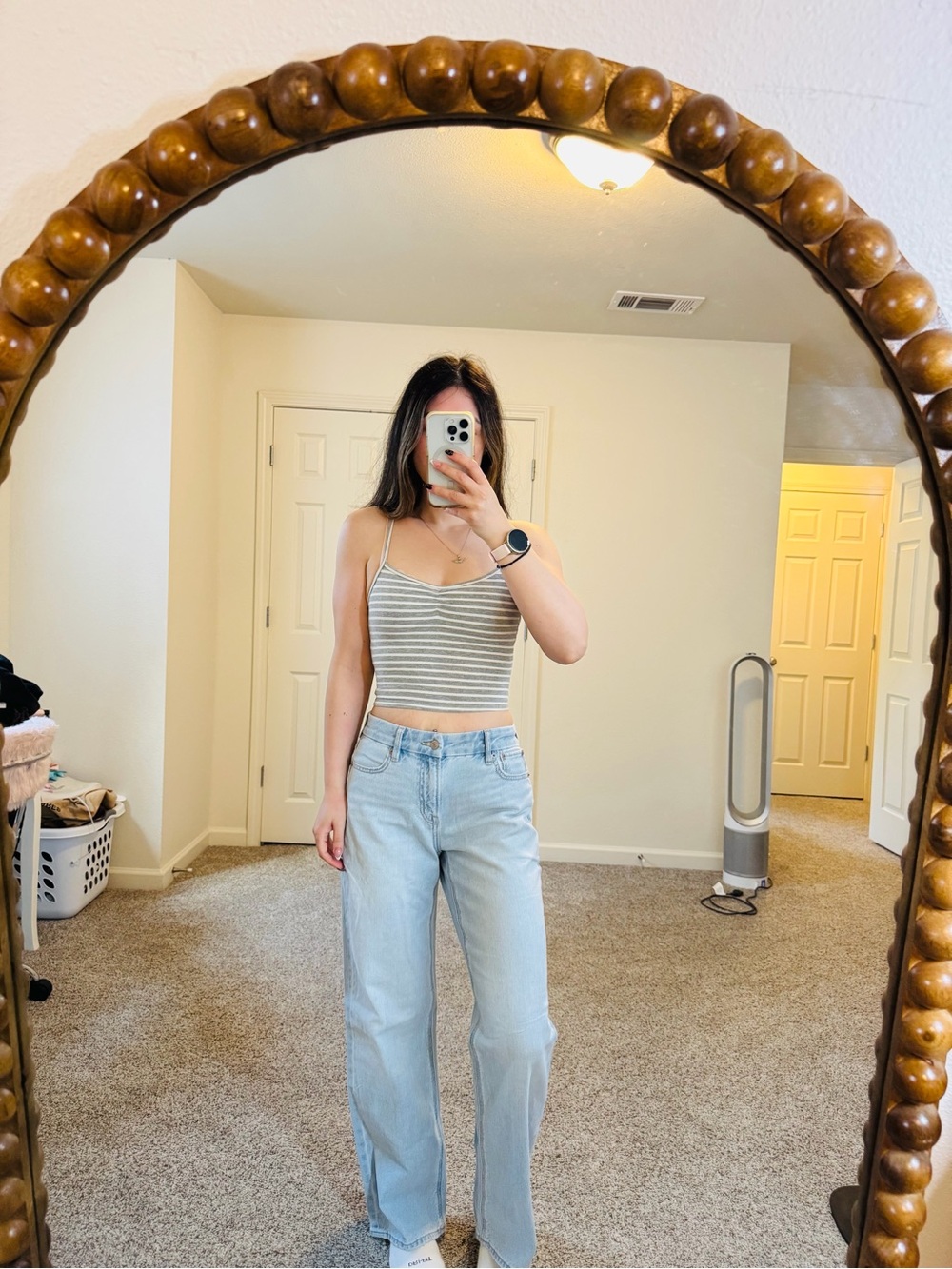Out From Under Urban Outfitters Gray White Striped Cami Tank XS